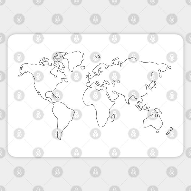 World Map Traveller Sticker TeePublic